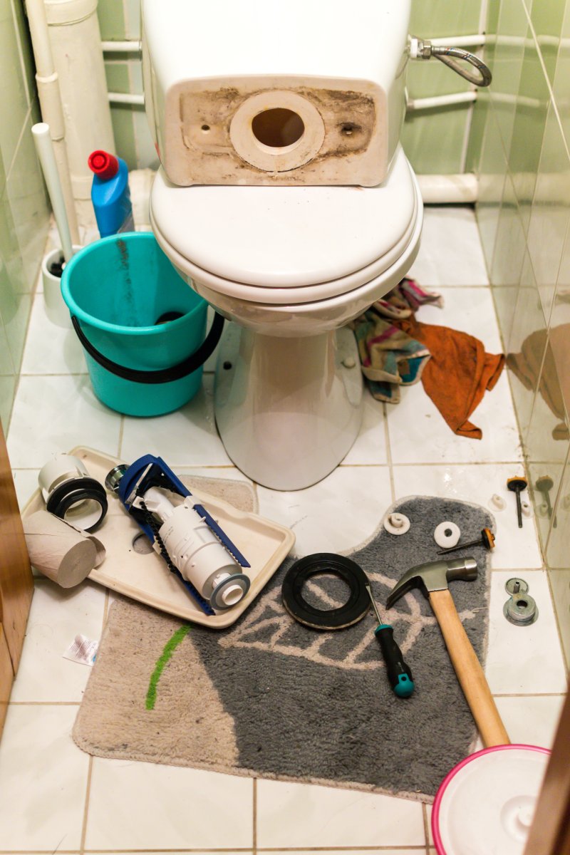 New toilet being installed in a West Watford bathroom